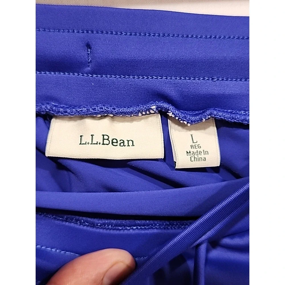 L.L. Bean Athletic Shorts‎ Womens Size Large Blue Drawstring Elastic Waist